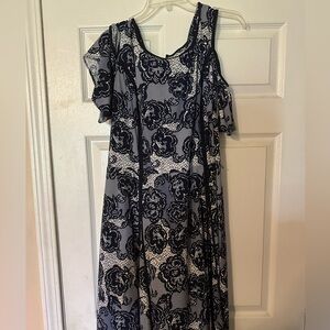Blue and white dress, size 20.